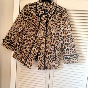 White House Black Market Animal Print Swing Coat